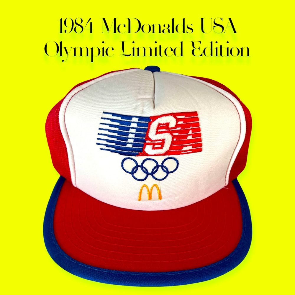 Vintage 1984 USA Olympics Mcdonald's Trucker Hat.